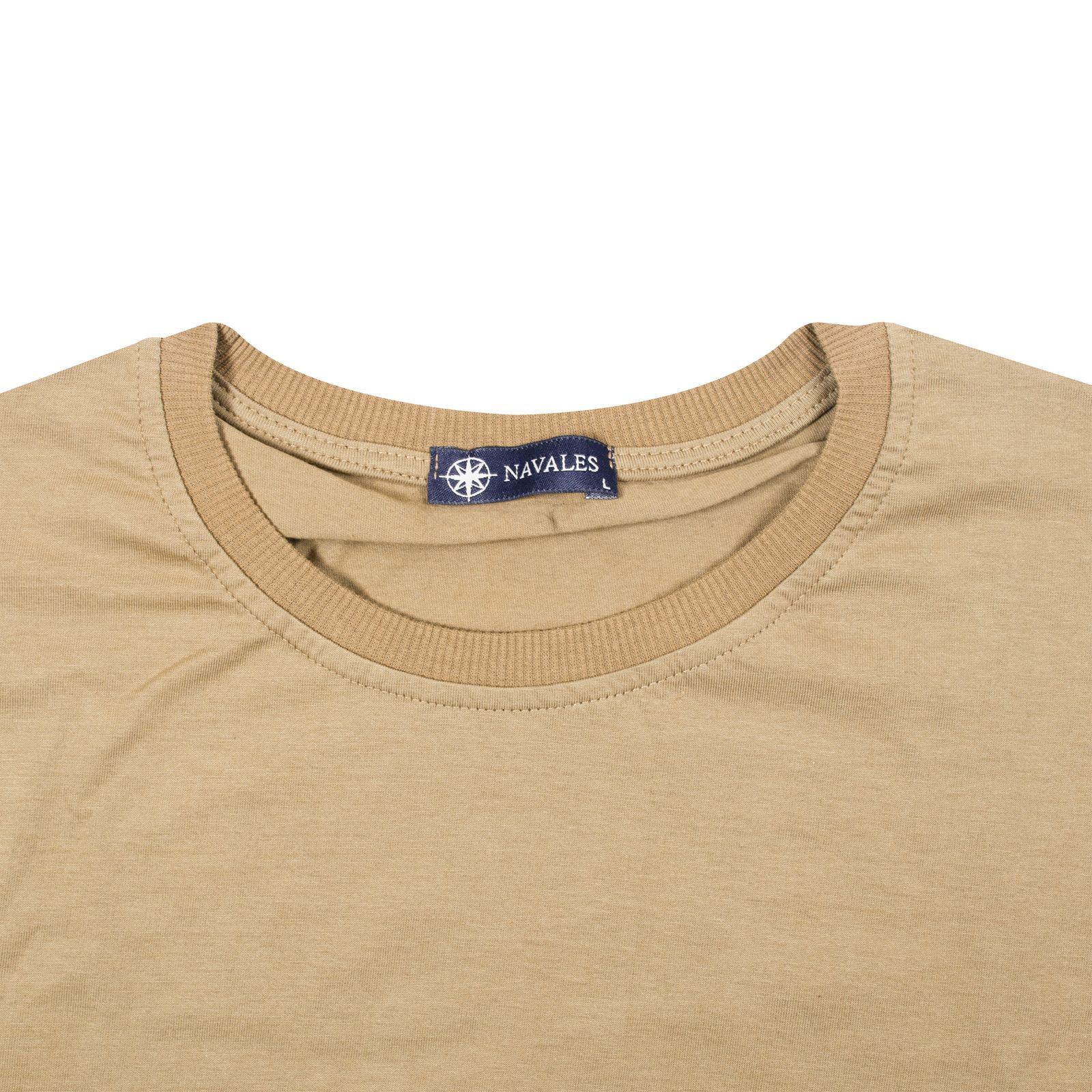 تی شرت آستین کوتاه مردانه ناوالس مدل T رنگ نسکافه ای -  - 4