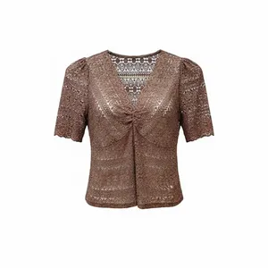 بلوز آستین کوتاه یقه هفت زنانه مدل برکه کد ۴۵