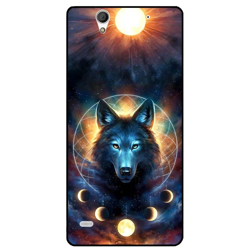 کاور مگافون طرح گرگ و ماه مدل 8006 مناسب برای گوشی موبایل سونی Xperia C4