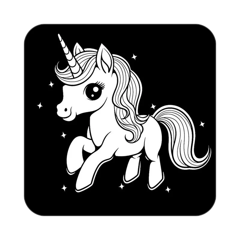 زیر لیوانی کاکتی طرح اسب تک شاخ و یونیکورن مدل mp29453