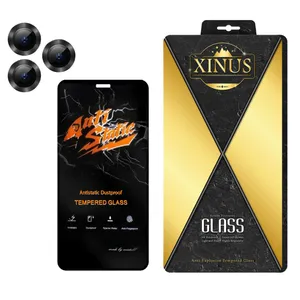 محافظ لنز دوربین ژینوس مدل 2ST-RING مناسب برای گوشی موبایل اپل iPhone 12 Pro Max به همراه محافظ صفحه نمایش 