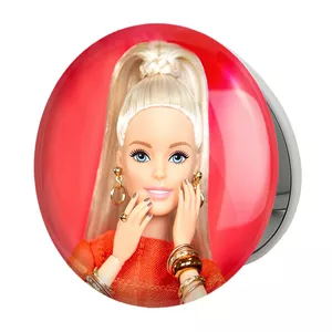 آینه جیبی خندالو طرح عروسک باربی مدل تاشو کد 4519 