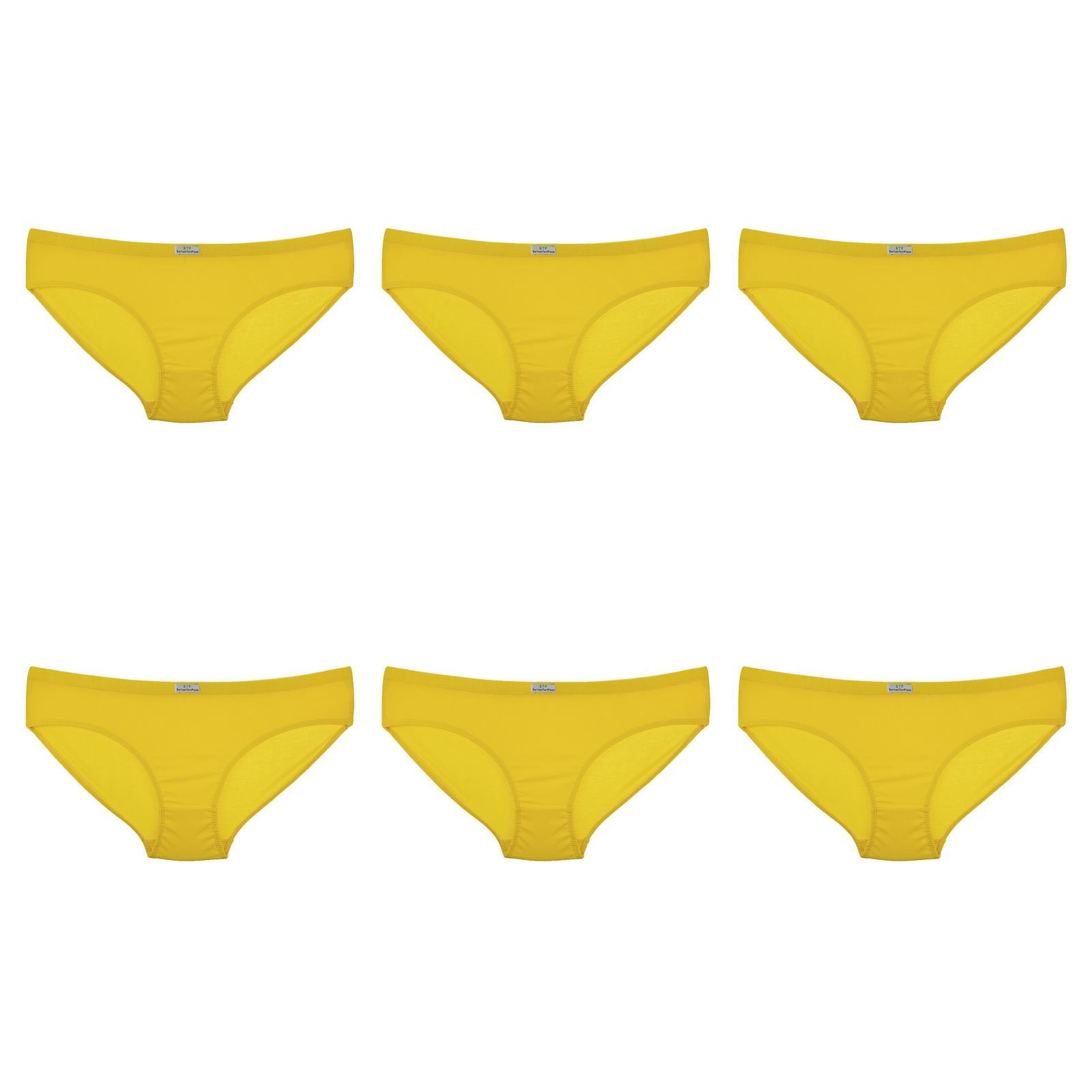 شورت زنانه برهان تن پوش مدل اسلیپ 5-03 بسته 6 عددی رنگ زرد