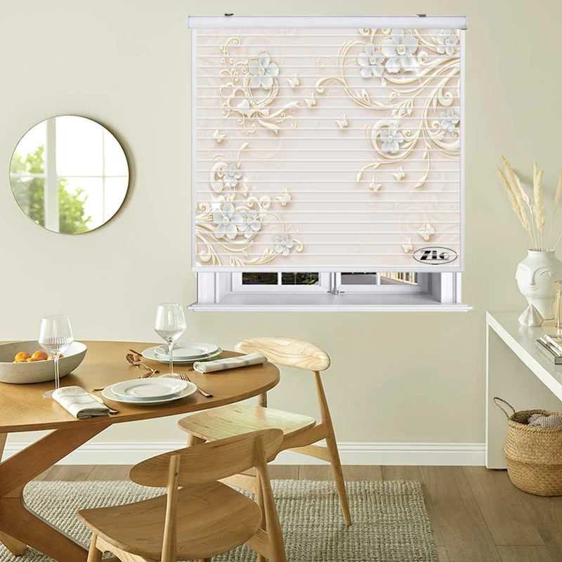 پرده زبرا زیو مدل سیلوئت 3D1316 سایز 150x150 سانتی متر