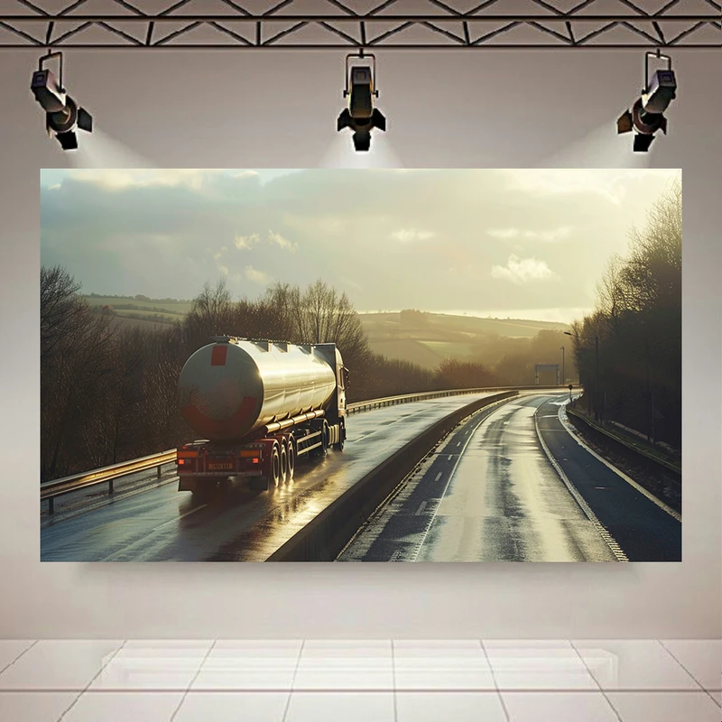 پوستر طرح تانکر مدل جاده خیس کد PD20672