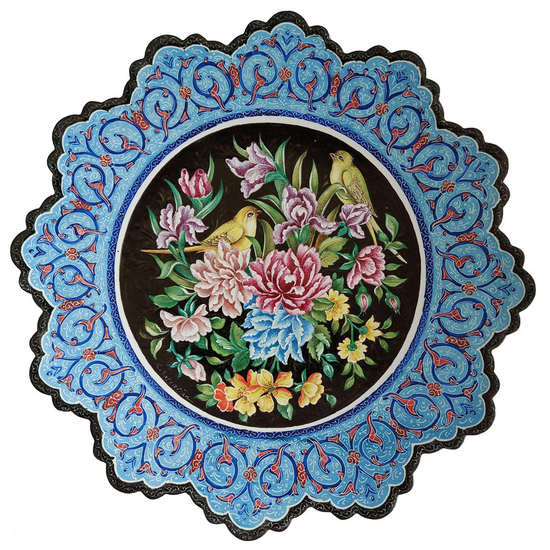 بشقاب میناکاری مسی کد 102