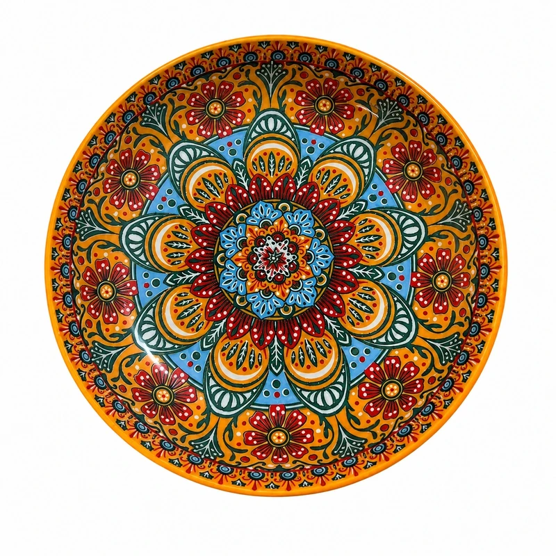 بشقاب خورش‌خوری مدل سنتی گرد طرح نارنج
