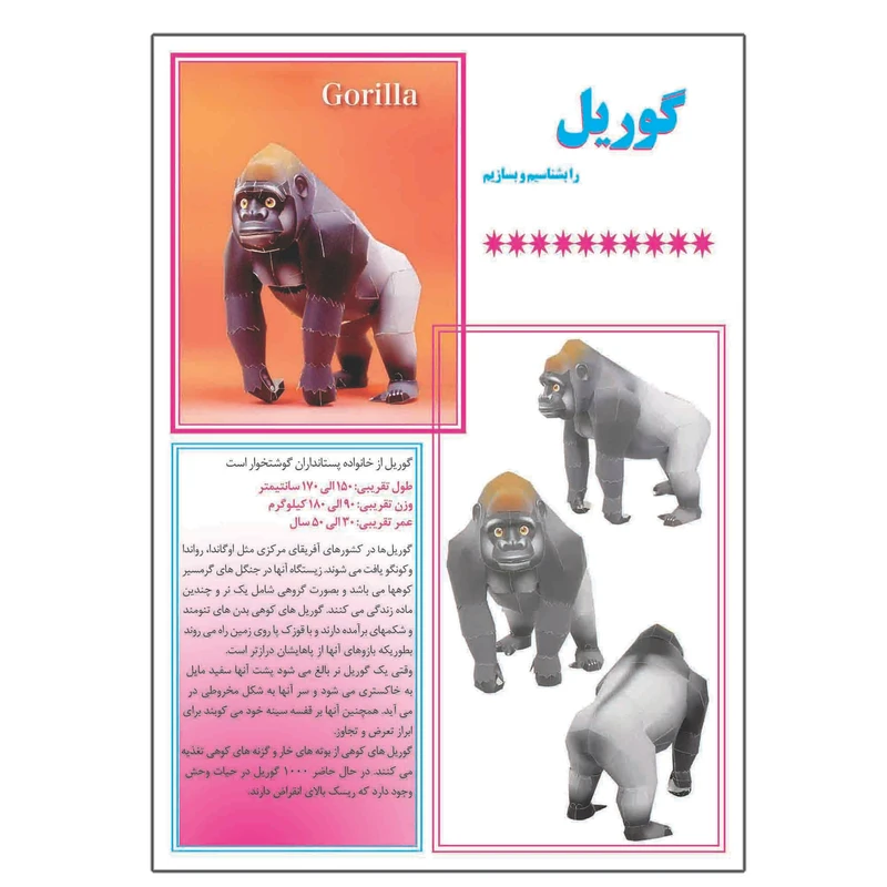 کتاب گوریل را بشناسیم و بسازیم اثر م محمددوست انتشارات کاردستی