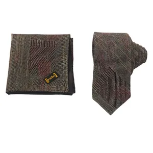 ست کراوات و دستمال جیب مردانه براکت مدل SP215