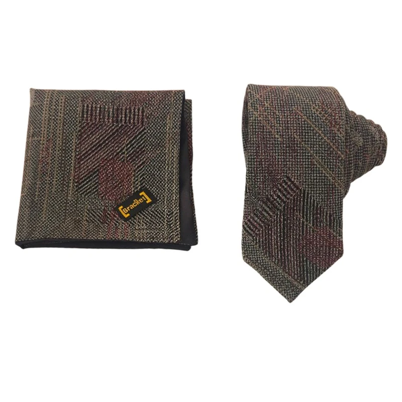 ست کراوات و دستمال جیب مردانه براکت مدل SP215