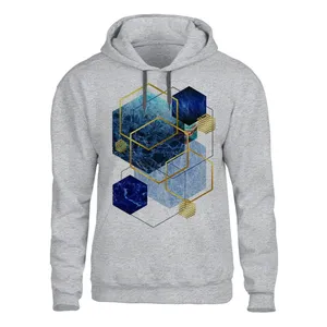 هودی مردانه مدل انتزاعی کد 157رنگ طوسی