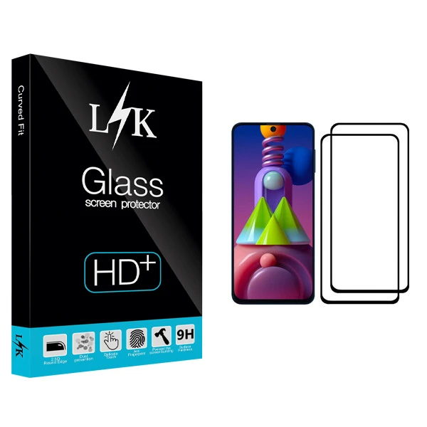 محافظ صفحه نمایش ال کی مدل +LITE مناسب برای گوشی موبایل سامسونگ Galaxy M51 بسته دو عددی