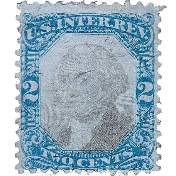 تمبر مدل عتیقه آمریکا 1862 بی باطل کد R104