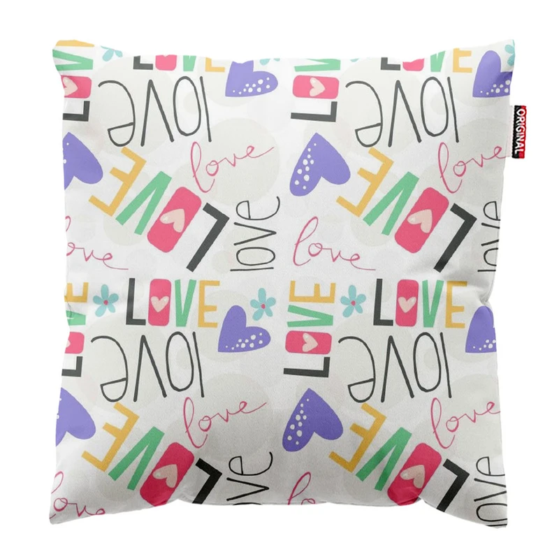 کوسن پاد آفرین طرح عشق سایز 30*30 سانتی متر کد 677