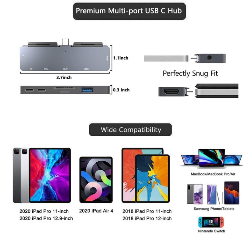 هاب 7پورت usb-c مدل Eishab 2