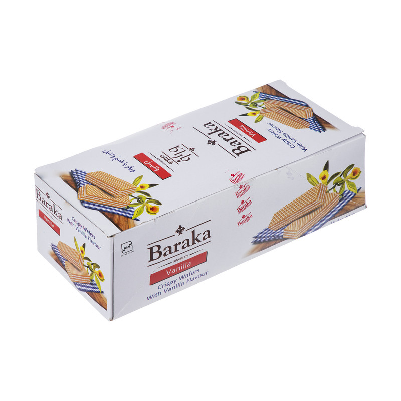 ویفر شکلاتی باراکا با طعم وانیل - 40 گرم بسته 25 عددی 