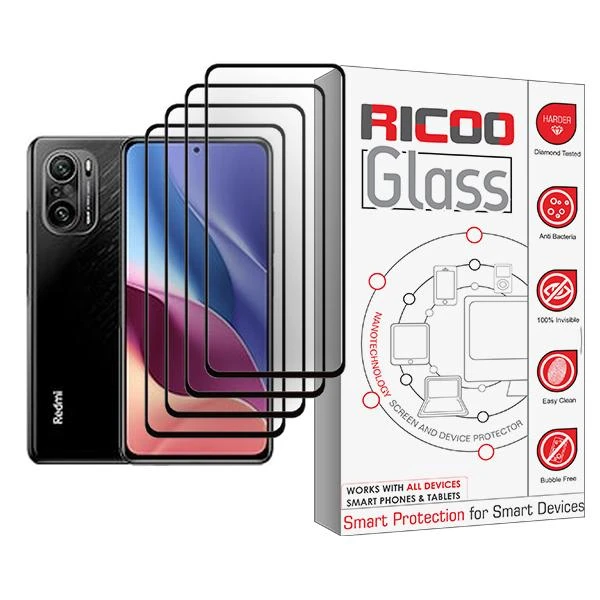 محافظ صفحه نمایش ریکو مدل Ricoo Glass MIX004 مناسب برای گوشی موبایل شیائومی Redmi K40 Pro plus بسته چهار عددی