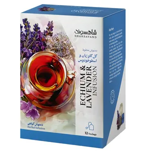 دمنوش آرام بخش گل گاوزبان و اسطوخودوس شاهسوند -18 گرم بسته 12 عددی