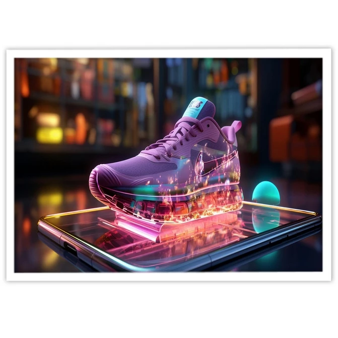 تابلو نوری بکلیت طرح کفش اسپرت نئونی مدل لایت باکس B-MID-20410