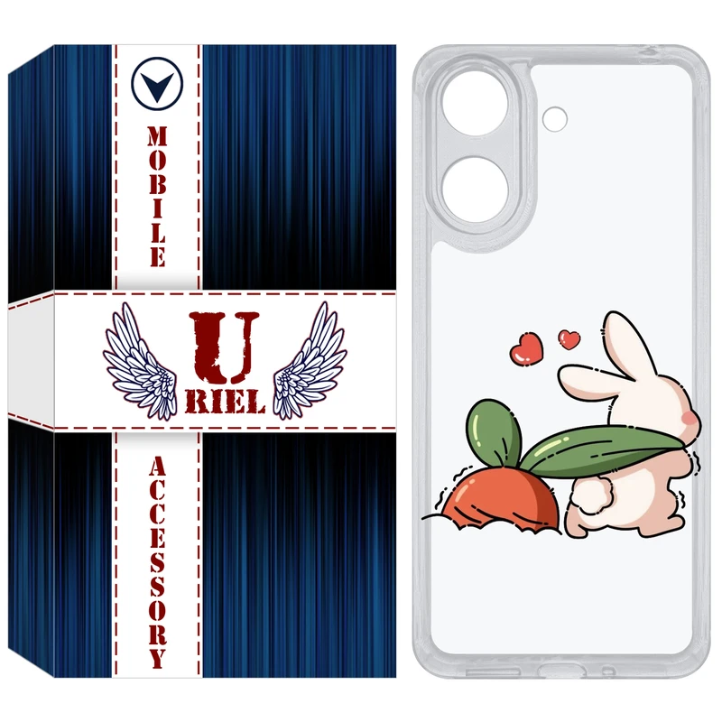 کاور یوریل مدل Clear کد 71 طرح خرگوش مناسب برای گوشی موبایل شیائومی Redmi 13C / Poco C65