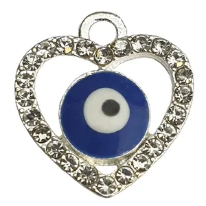 آویز گردنبند مدل چشم نظر قلب نگین دار AG 426