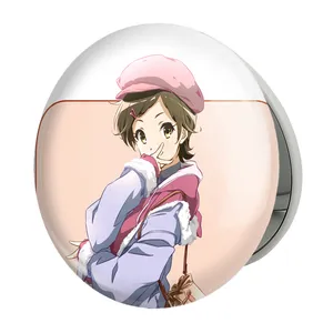 آینه جیبی خندالو طرح کاتو انیمه لیز و پرنده آبی مدل تاشو کد 23828 