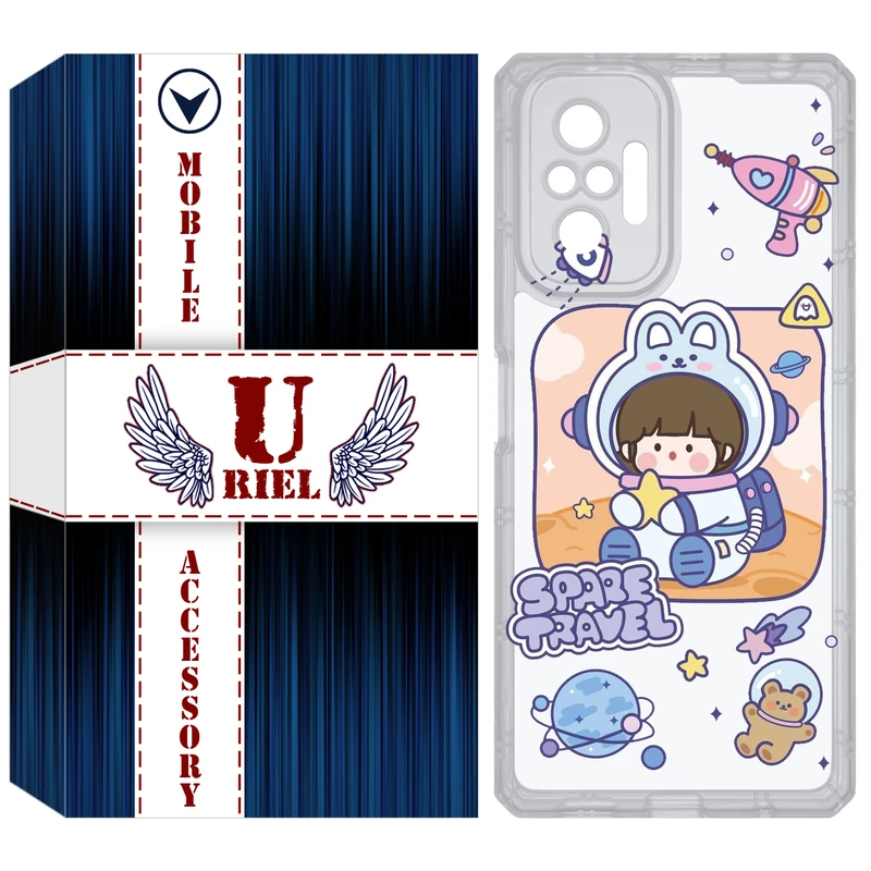 کاور یوریل مدل Clear کد 9 طرح دختر فضانورد مناسب برای گوشی موبایل شیائومی Redmi Note 10 Pro / Note 10 Pro Max