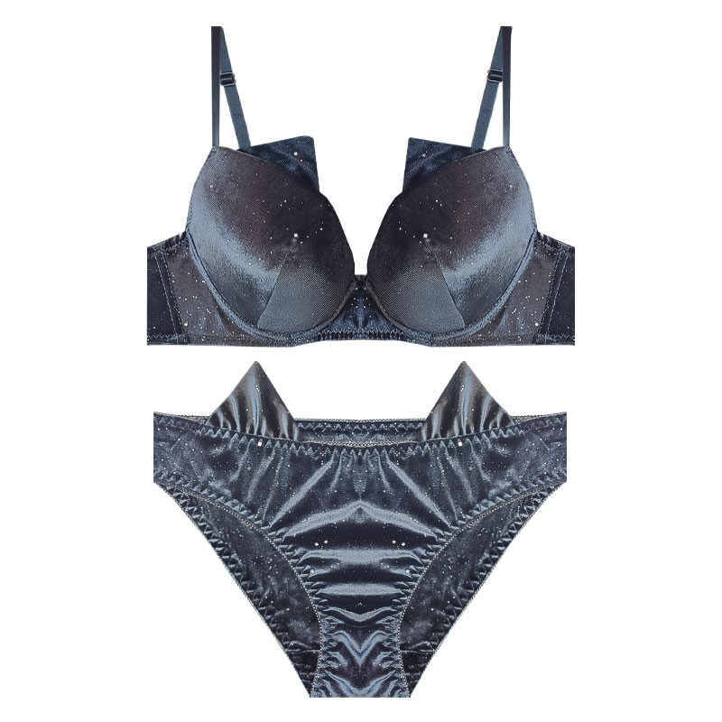 ست شورت و سوتین زنانه مدل  اسفنجی مخمل شاین کد E0331st