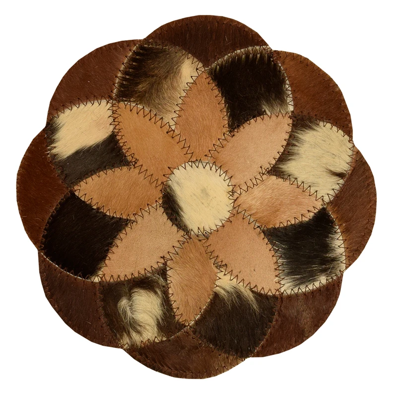 رومیزی کلاژ چرم و پوست مدل گل کد 0050