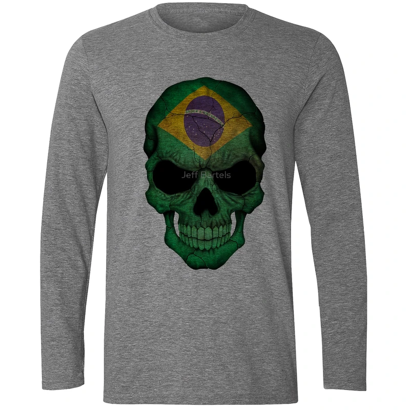 تی شرت آستین بلند مردانه مدل اسکلت برزیل W275