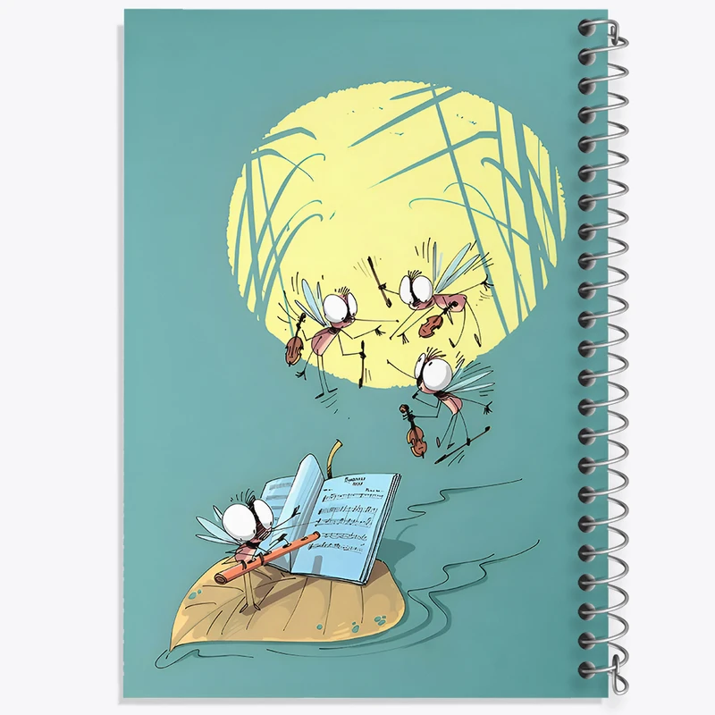 دفتر شطرنجی 50 برگ خندالو طرح جشن پشه ها کد N4347