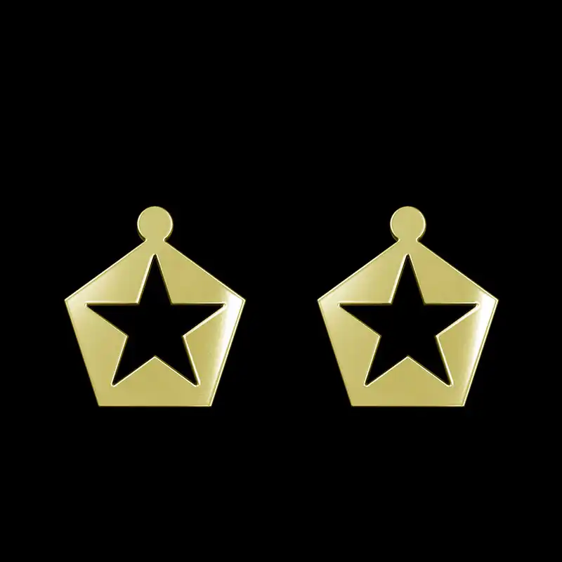 گوشواره طلا 18 عیار زنانه مدوپد مدل ستاره کد GA1-15405