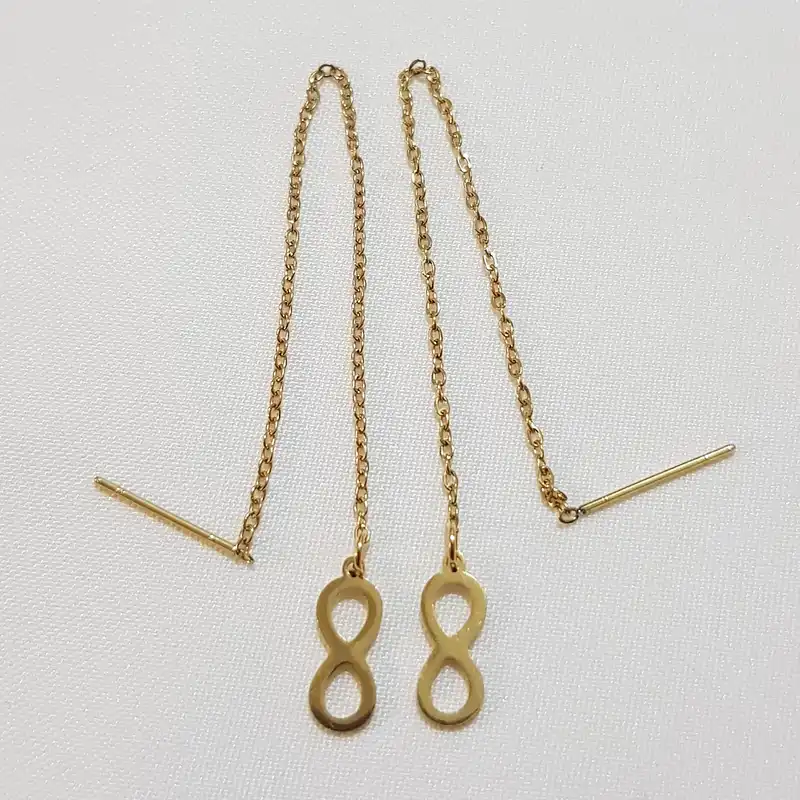 گوشواره زنانه مدل بخیه ای بینهایت 3412