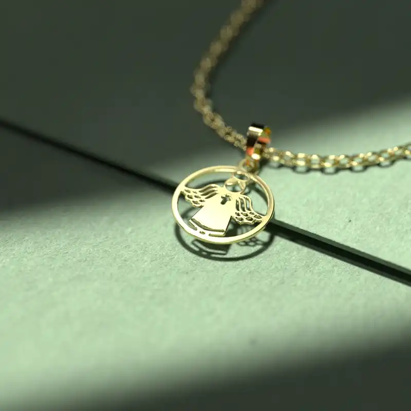 گردنبند طلا 18 عیار زنانه مدوپد مدل فرسته کد KK2-1-1016