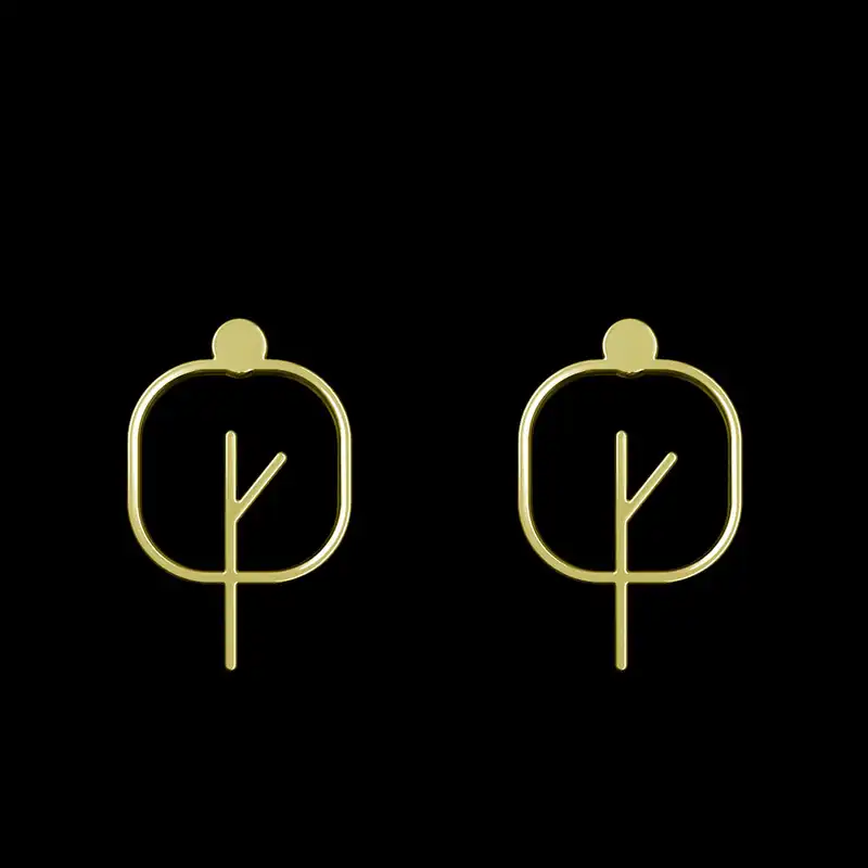 گوشواره طلا 18 عیار زنانه مدوپد مدل درخت کد GA1-15834