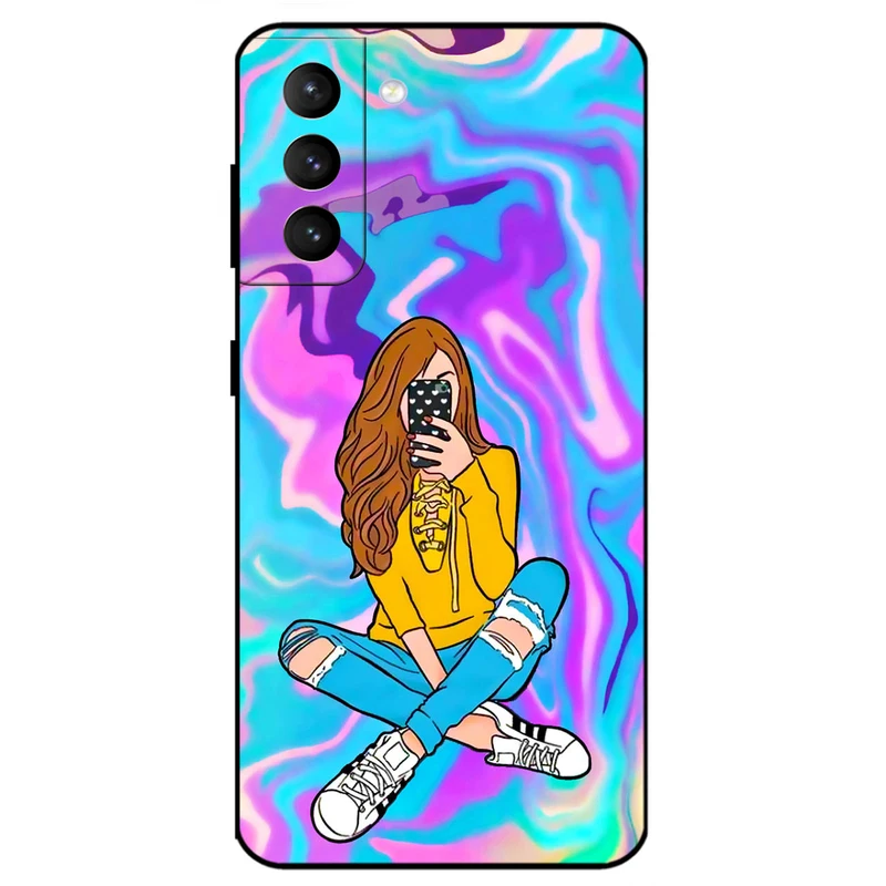 کاور مگافون طرح دخترانه مدل 7592 مناسب برای گوشی موبایل سامسونگ Galaxy S21 5G