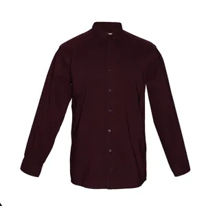 پیراهن آستین بلند مردانه مدل mb-0095 رنگ زرشکی