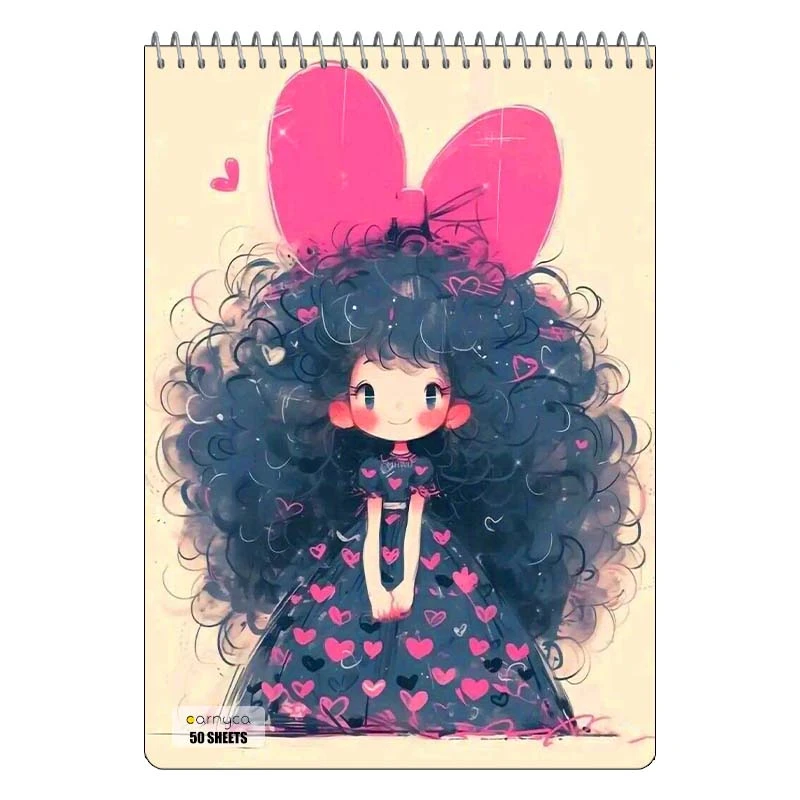 دفتر نقاشی 50 برگ سیمی کارنیکا طرح دخترانه کیوت Girly Cute کد 52879