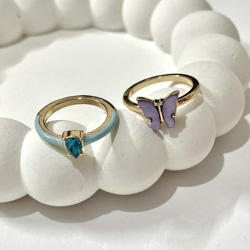 انگشتر زنانه مدل پروانه مجموعه دو عددی انگشتر زنانه مدل پروانه مجموعه دو عددی