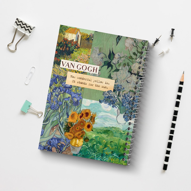 دفتر مشق 100 برگ خندالو طرح ونسان ونگوگ کد N4170