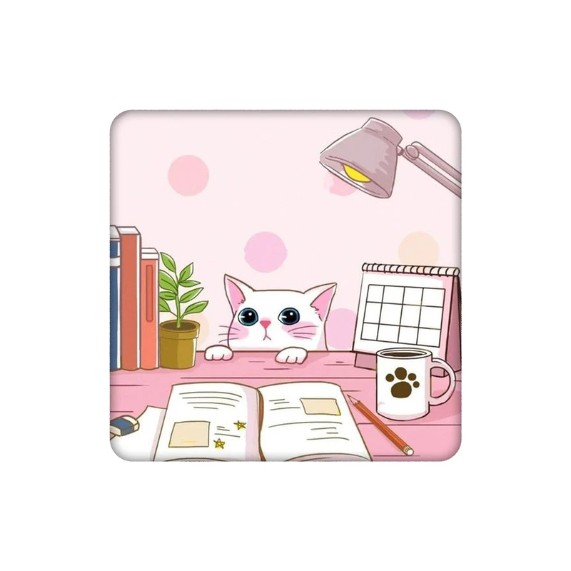 زیرلیوانی طرح گربه اهل مطالعه کد 7630302