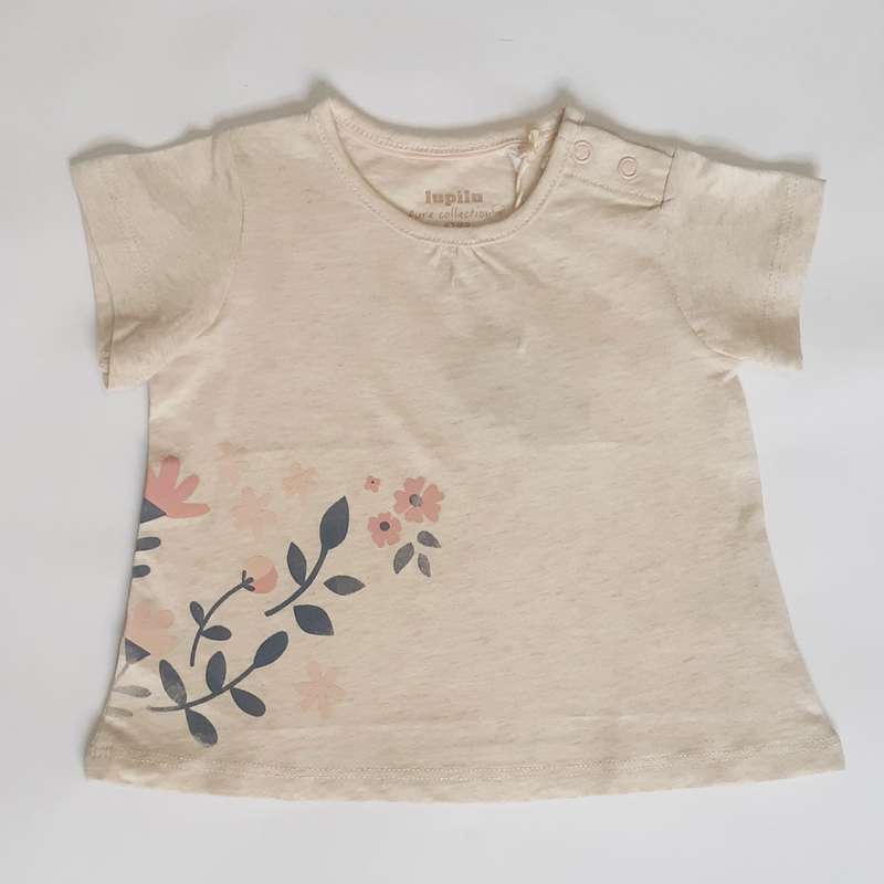تی شرت آستین کوتاه نوزادی دخترانه لوپیلو مدل گل shh28 رنگ صورتی
