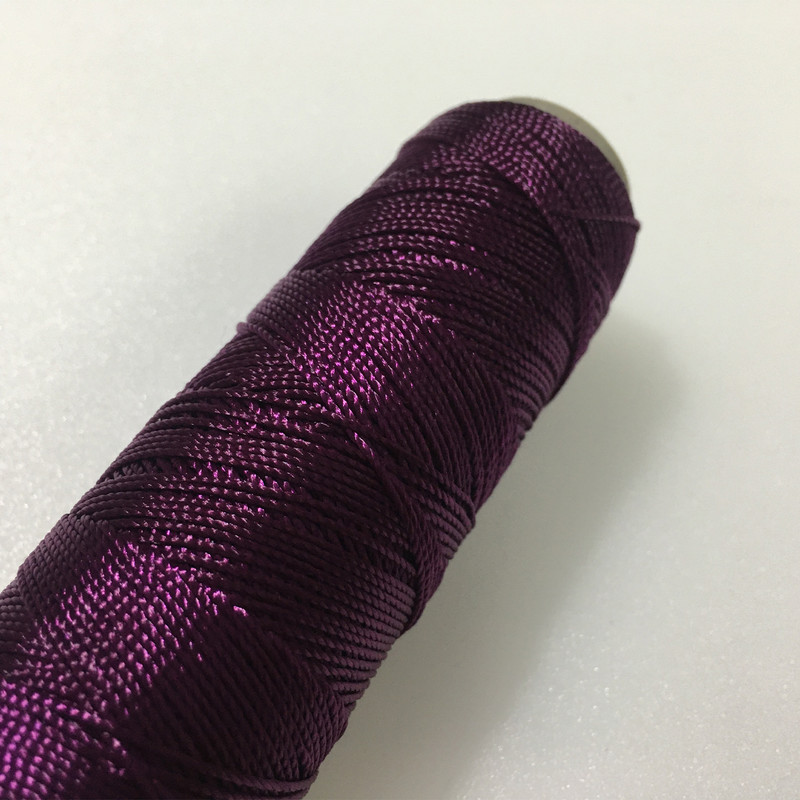 نخ دوخت چرم دوزی مدل ابریشمی Purpl100m سایز 10 طول 100 متر