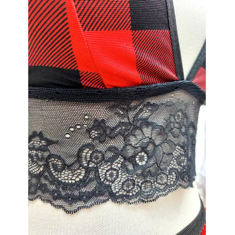 لباس خواب زنانه مدل چهارخانه رنگ قرمز