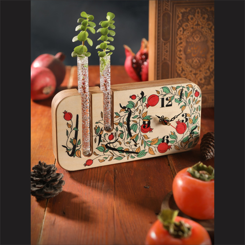 ساعت رومیزی راکورد مدل P-124Yalda1402 طرح مشق یلدا