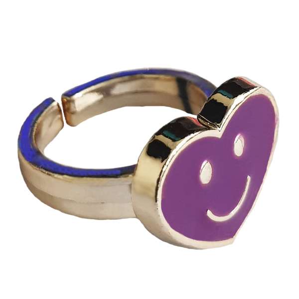 انگشتر دخترانه مدل قلب خندان کد 03