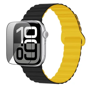 Goof PMMA-2Csili Strap suitable for Apple Watch Series 10 46mm With Screen Protector