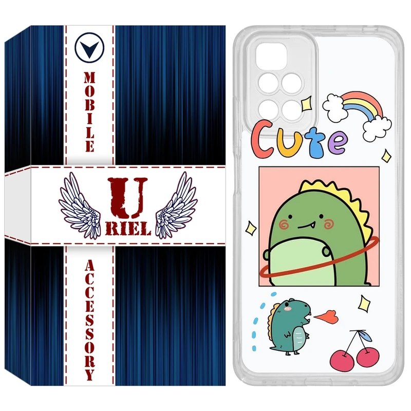 کاور یوریل مدل Clear کد 20 طرح دایناسور مناسب برای گوشی موبایل شیائومی Redmi 10 / 10 Prime