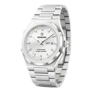 ساعت مچی عقربه‌ای کوارتز مردانه بین باند مدل کلاسیک لوکس اسپرت دی دیت بند استیل قفل مخفی کد J.A3