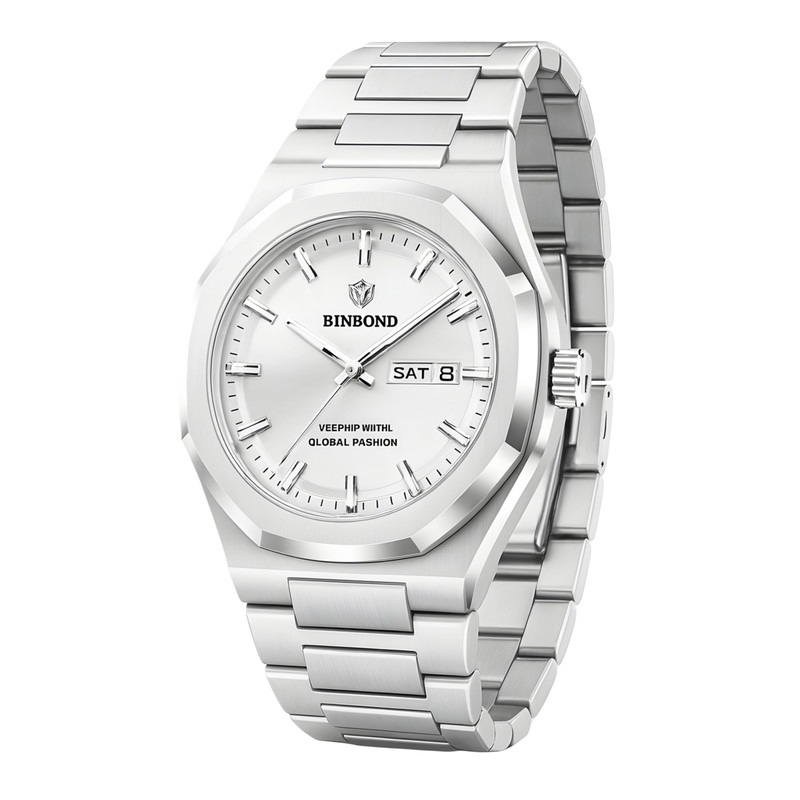 ساعت مچی عقربه ای کوارتز مردانه بین باند مدل کلاسیک لوکس اسپرت دی دیت بند استیل قفل مخفی کد J.A3